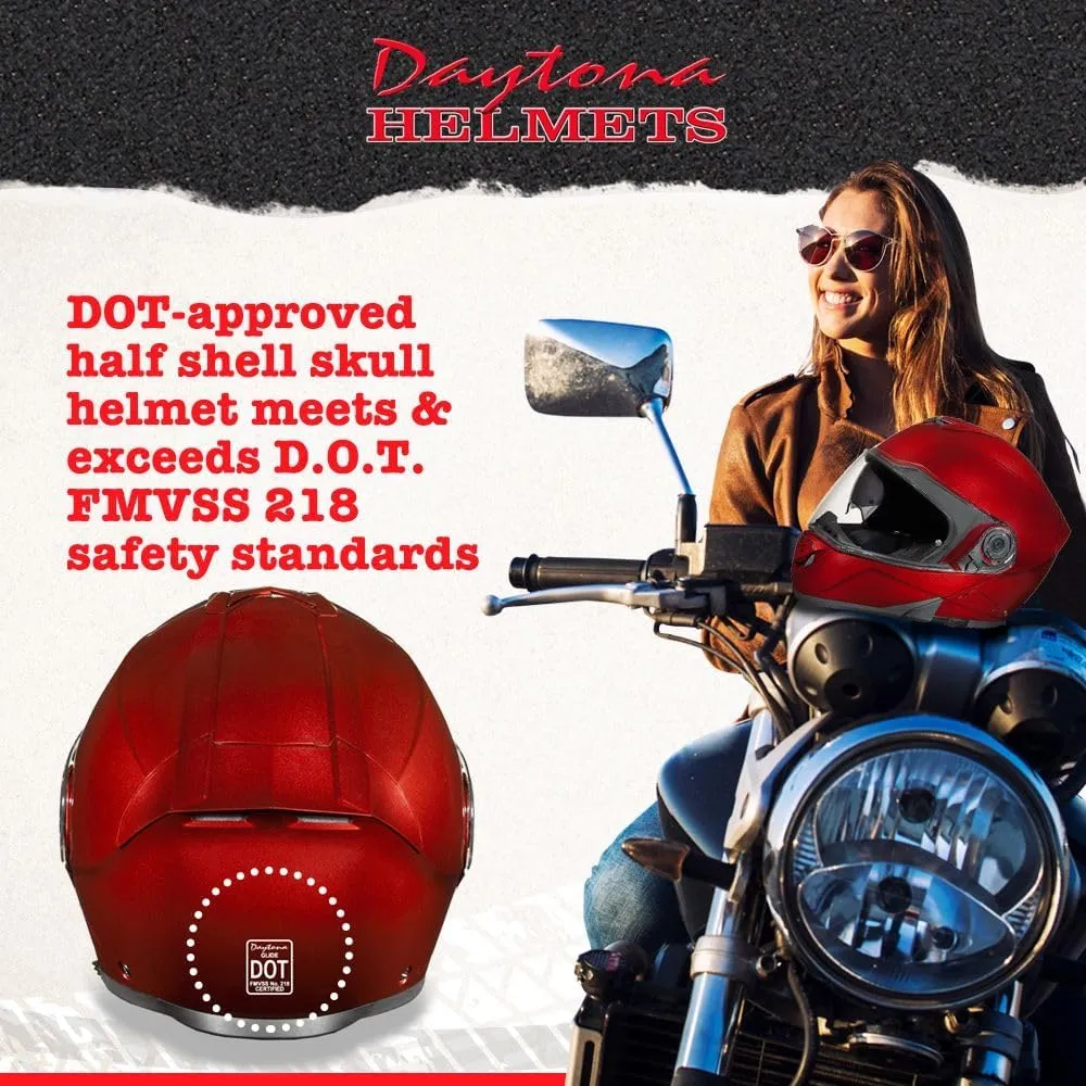 Daytona Helmets Glide Modular Motorcycle Helmet - DOT Approved Flip Up Motorcycle Helmet - Bluetooth Ready Full Face Motorcycle Helmet with Dual Visors for Men, Women & Youth