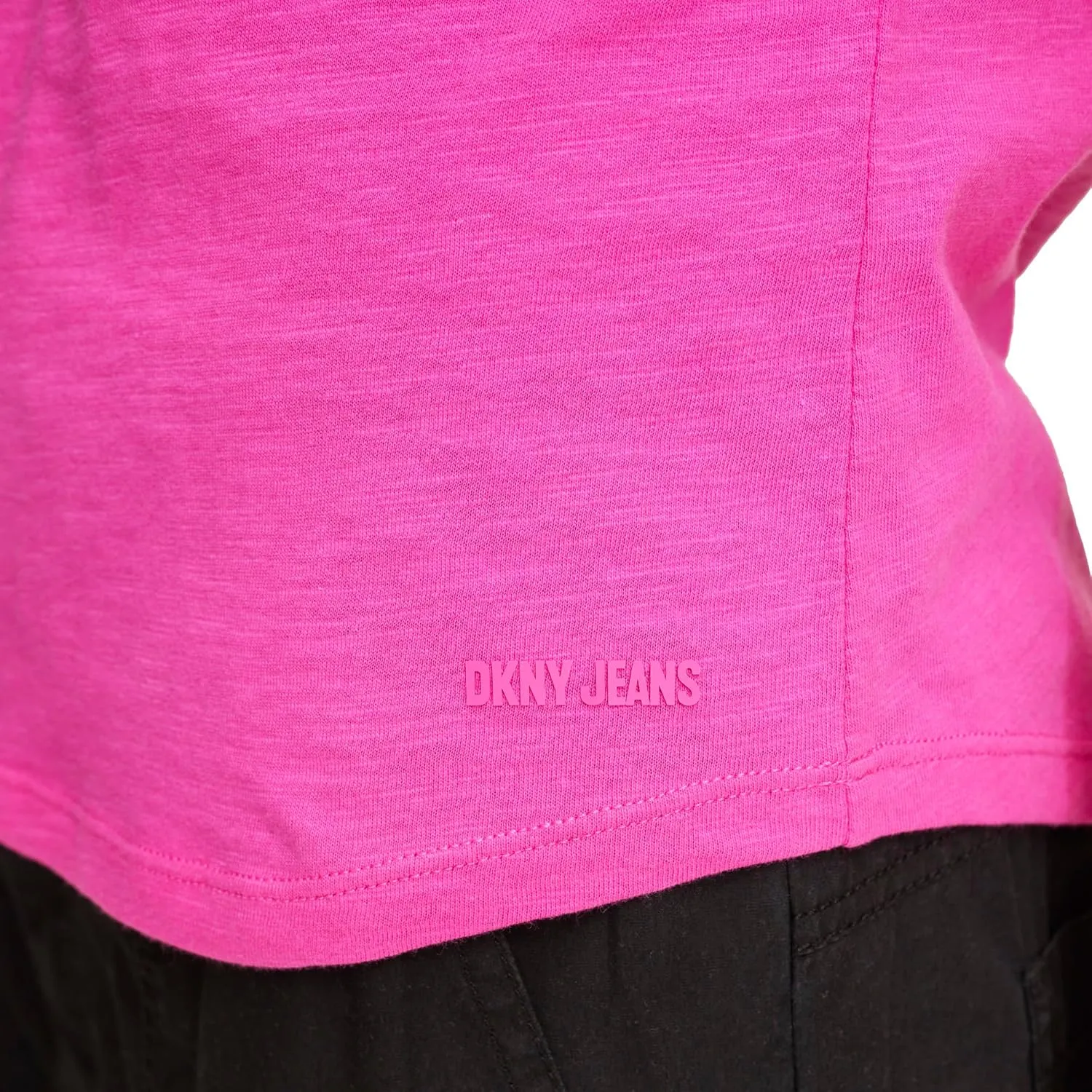 DKNY Women's Essential Ruched Ballet Sleeve Jeans Knit