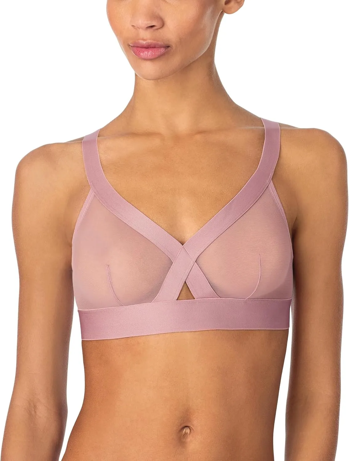 DKNY Women's Sheers Wirefree Softcup Bralette Bra