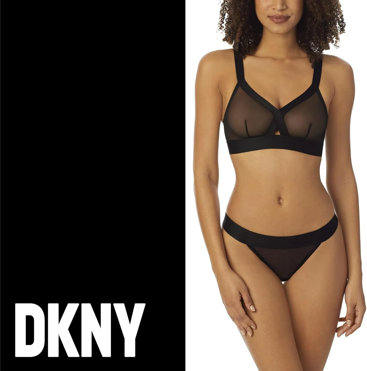 DKNY Women's Sheers Wirefree Softcup Bralette Bra