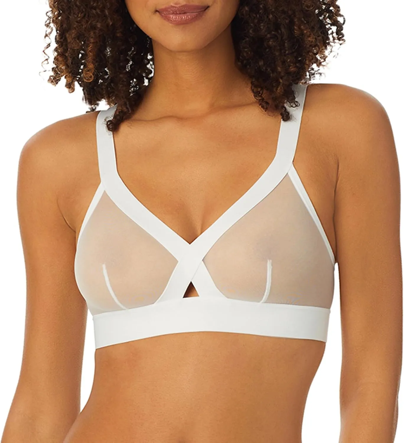 DKNY Women's Sheers Wirefree Softcup Bralette Bra
