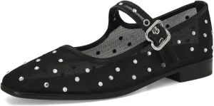 DOEYG Mesh Ballet Flats Shoes for Women Leopard Animal Print Mary Jane Flats Shoes Square Toe Dress Casual Comfortable Velvet Ballerina Shoes