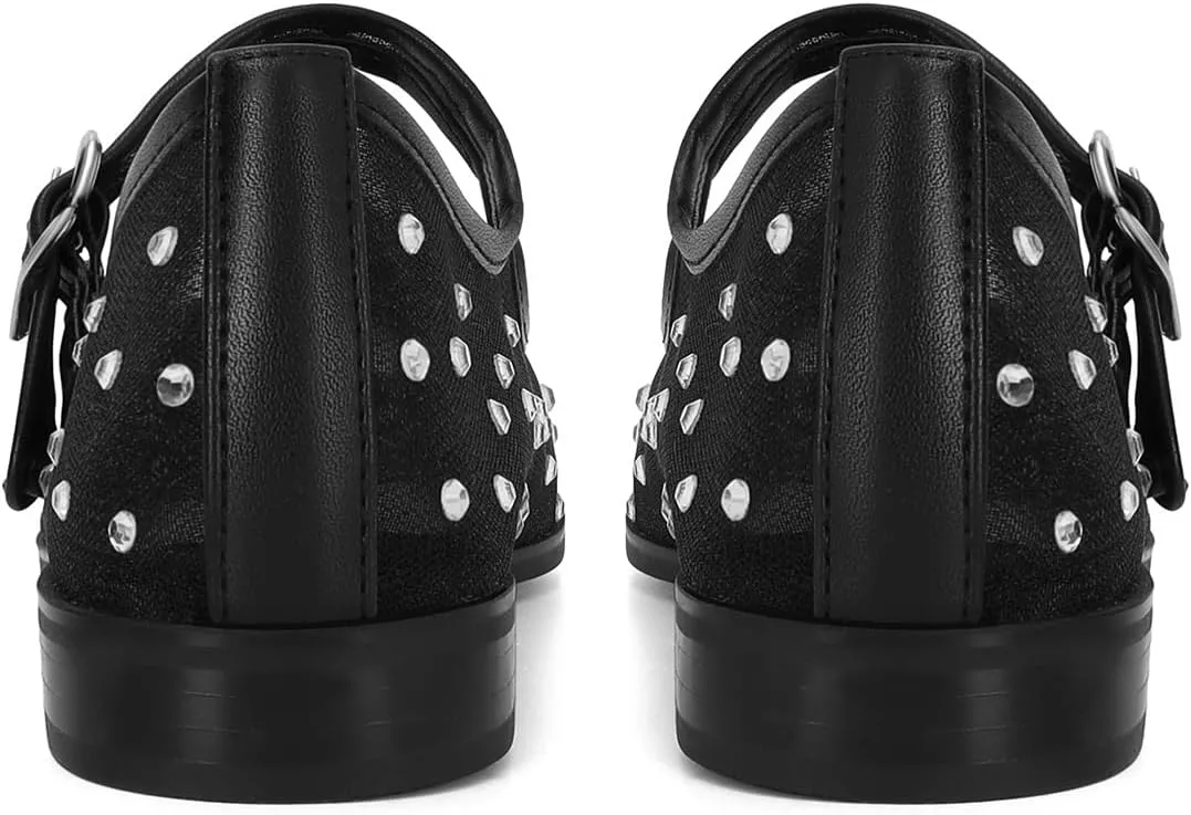 DOEYG Mesh Ballet Flats Shoes for Women Leopard Animal Print Mary Jane Flats Shoes Square Toe Dress Casual Comfortable Velvet Ballerina Shoes