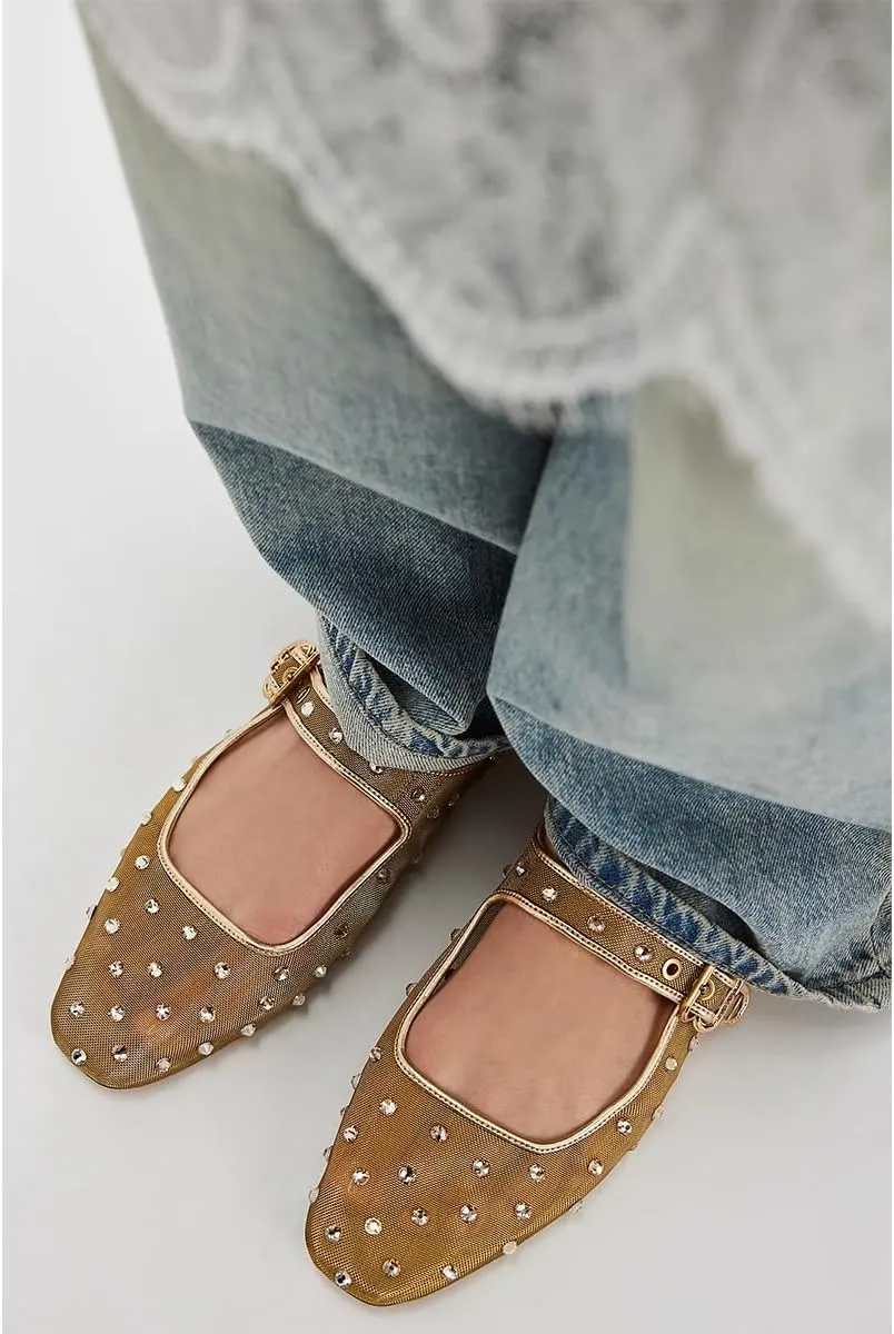 DOEYG Mesh Ballet Flats Shoes for Women Leopard Animal Print Mary Jane Flats Shoes Square Toe Dress Casual Comfortable Velvet Ballerina Shoes