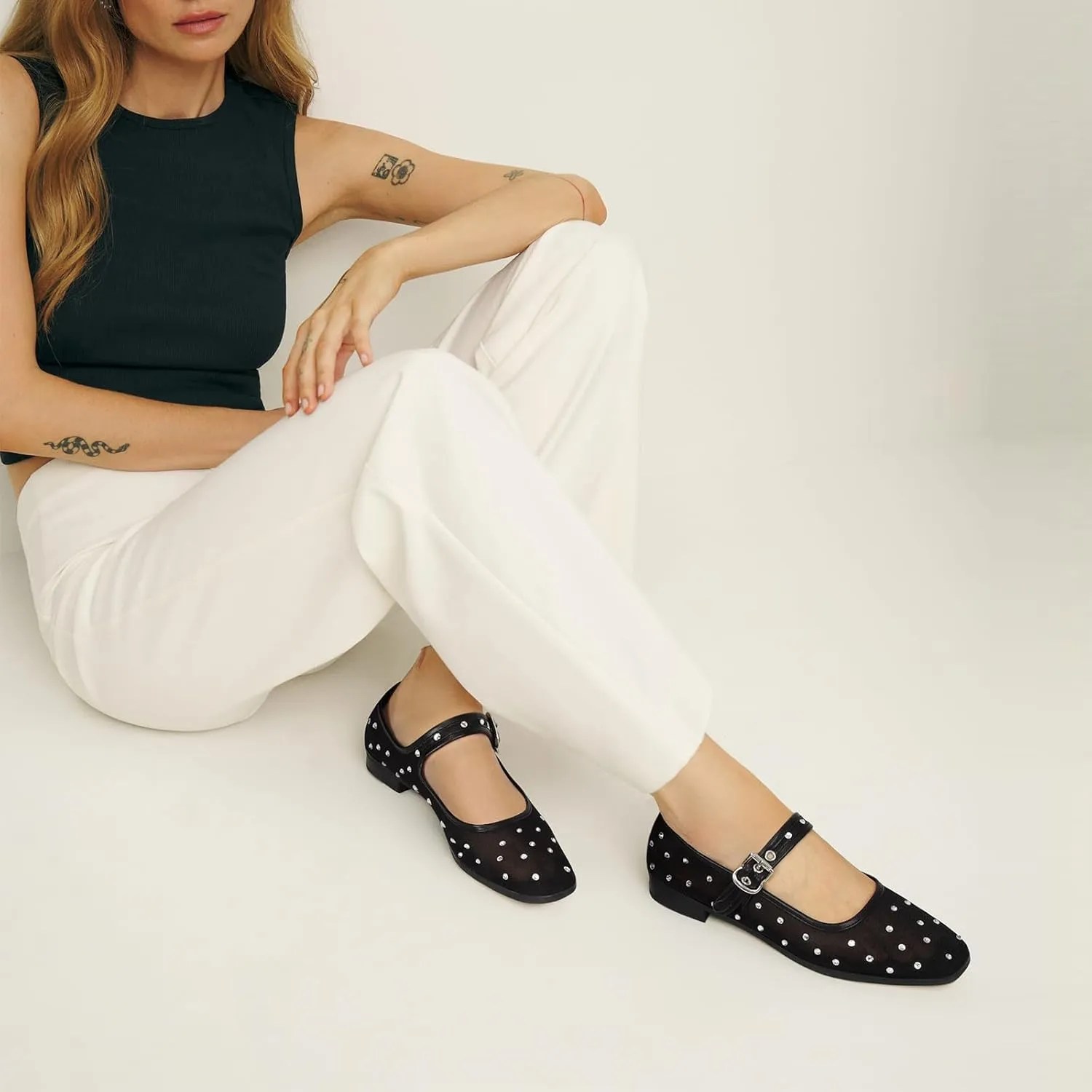 DOEYG Mesh Ballet Flats Shoes for Women Leopard Animal Print Mary Jane Flats Shoes Square Toe Dress Casual Comfortable Velvet Ballerina Shoes