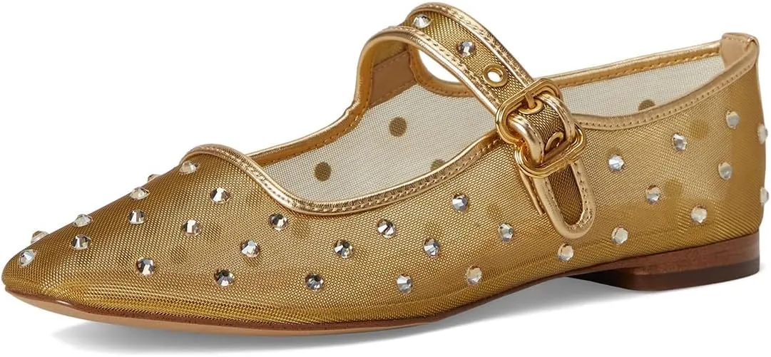 DOEYG Mesh Ballet Flats Shoes for Women Leopard Animal Print Mary Jane Flats Shoes Square Toe Dress Casual Comfortable Velvet Ballerina Shoes