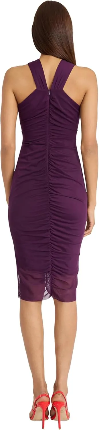 Donna Morgan Women's Ruched Front Fitted Mini Dress