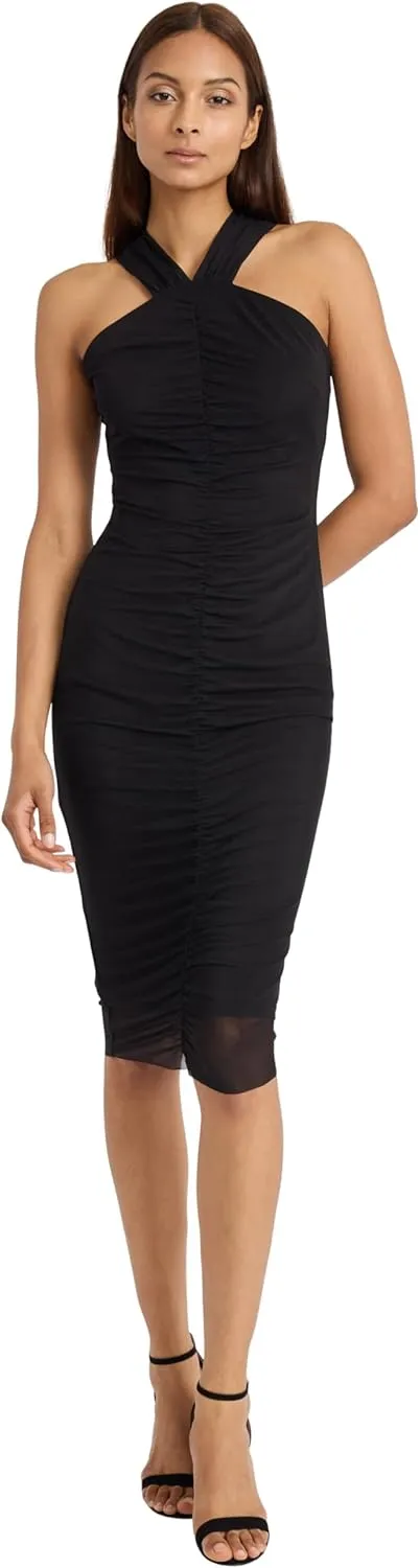 Donna Morgan Women's Ruched Front Fitted Mini Dress
