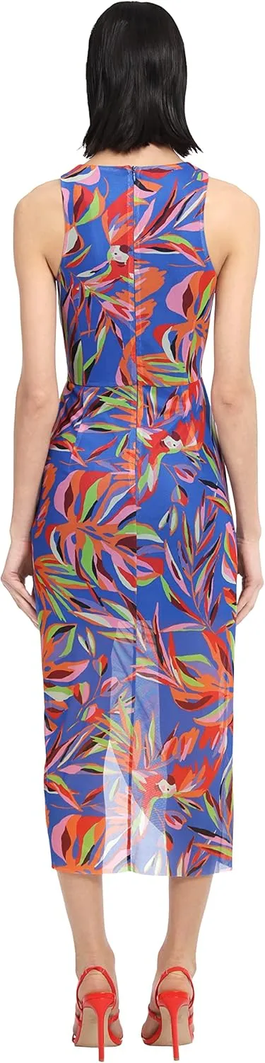 Donna Morgan Women's Ruched Halter Racer Back Midi