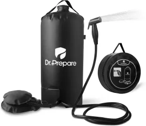 DR.PREPARE Camping Shower, 4 Gallons/5 Gallons Portable Shower with Pump, Outdoor Shower Bag for Camping, Hiking, Traveling, Beach
