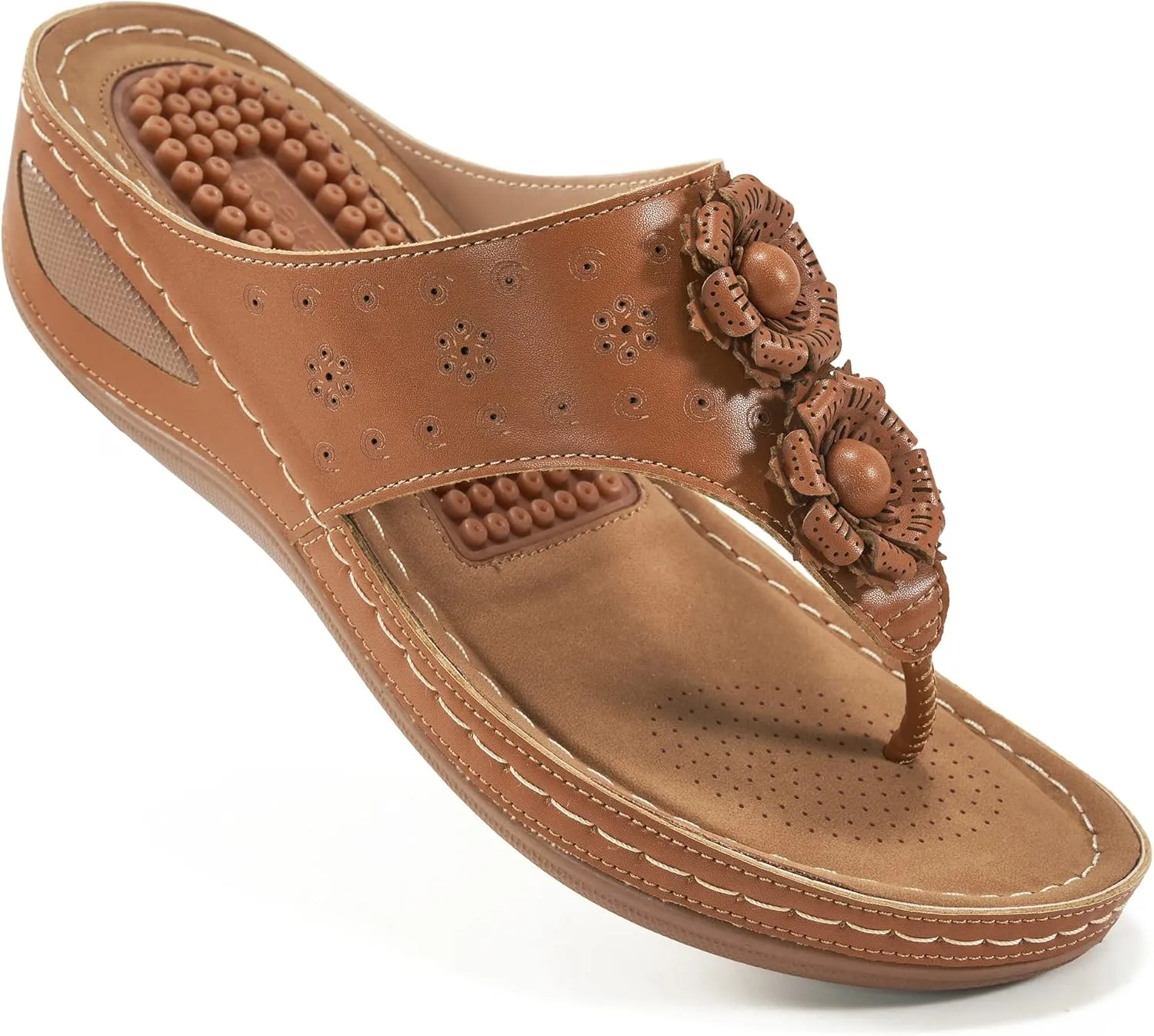 Ecetana Womens Sandals Platform Wedge: Comfortable Dressy Casual Summer Beach Shoes Slides Walking Flip Flops for Women