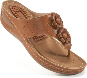 Ecetana Womens Sandals Platform Wedge: Comfortable Dressy Casual Summer Beach Shoes Slides Walking Flip Flops for Women
