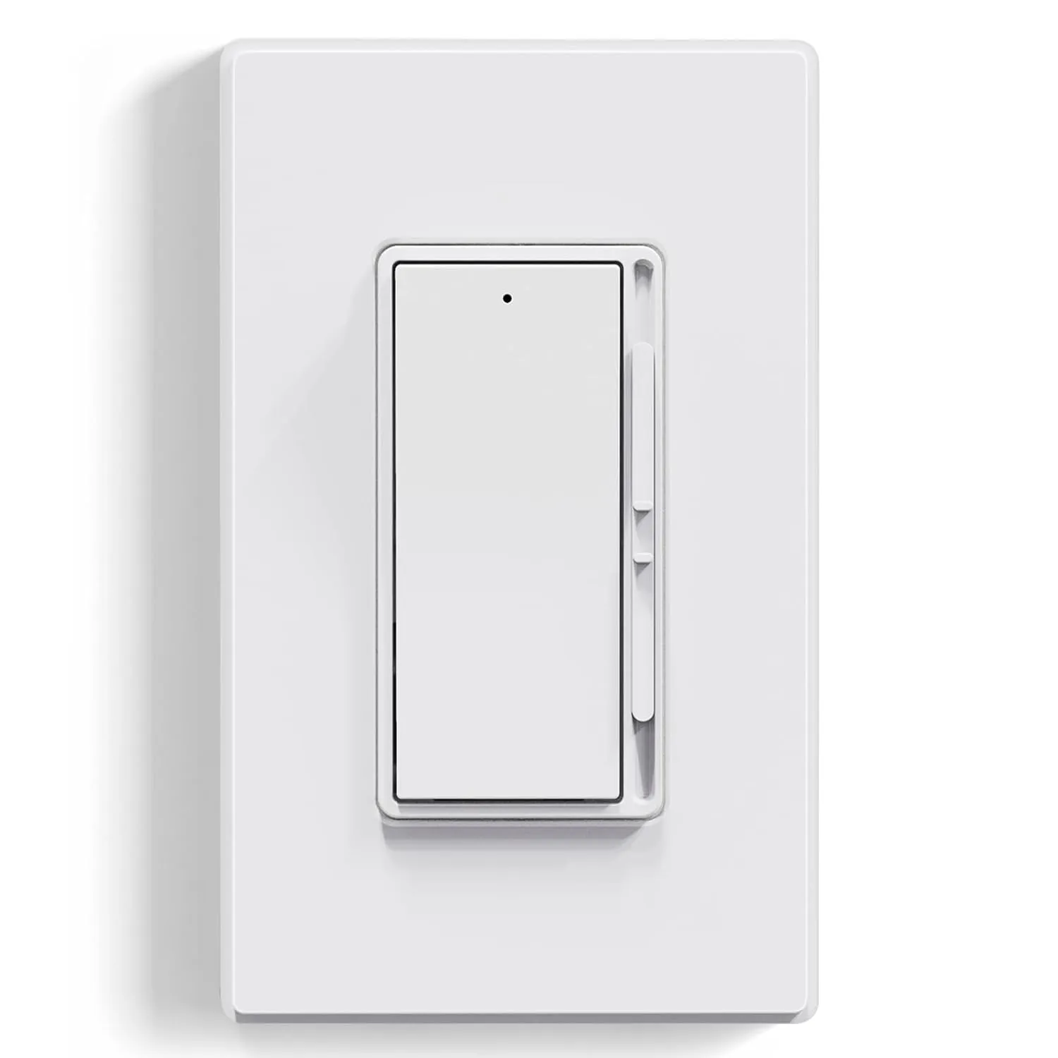 ELEGRP Digital Dimmer Light Switch for 300W Dimmable LED/CFL Lights and 600W Incandescent/Halogen, Single Pole/3-Way LED Slide Dimmer Light Switch, Wall Plate Included, UL Listed, 1 Pack, Matte White