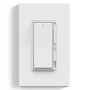 ELEGRP Digital Dimmer Light Switch for 300W Dimmable LED/CFL Lights and 600W Incandescent/Halogen, Single Pole/3-Way LED Slide Dimmer Light Switch, Wall Plate Included, UL Listed, 1 Pack, Matte White