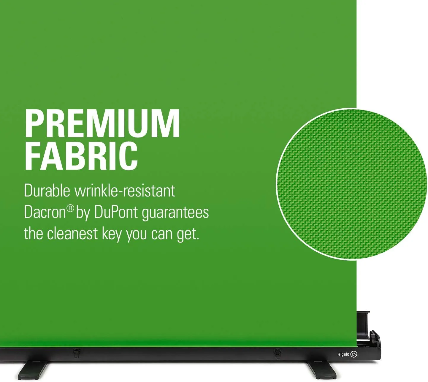 Elgato Green Screen - Collapsible Chroma Key Backdrop, Wrinkle-Resistant Fabric and Ultra-Quick Setup for background removal for Streaming, Video Conferencing, on Instagram, TikTok, Zoom, Teams, OBS