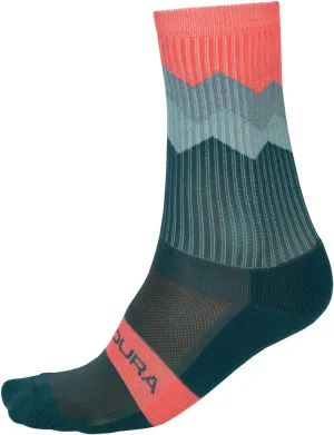 Endura Unisex-Adult Graphic Road Cycling Socks Jagged - Spruce Green, S-M