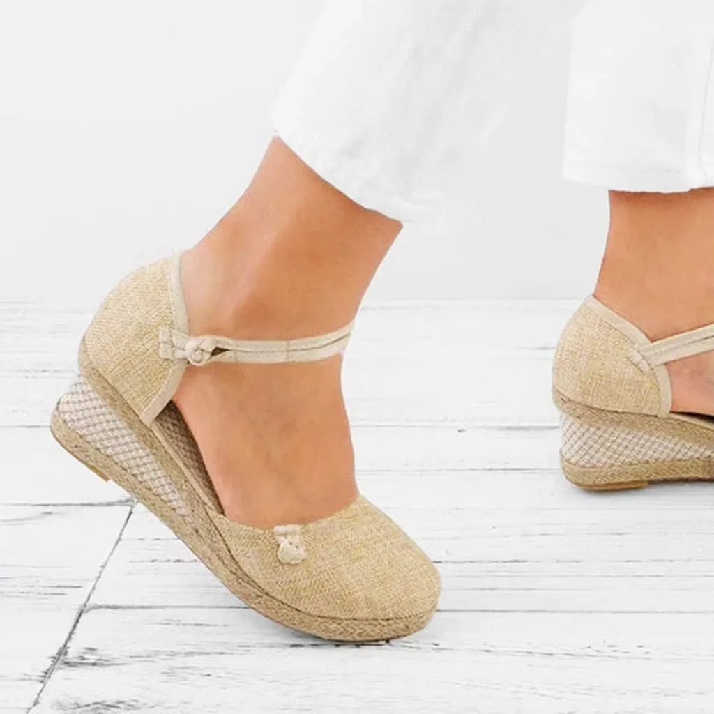 Espadrille Wedge,Womens Wedges Sandals Espadrilles Platform Closed Open Toe Ankle Strap Slingback Summer Casual Lace Up Buckle Retro Ankle-Tie Classic Low Heel 2025 Beach Dress Wedge Shoes