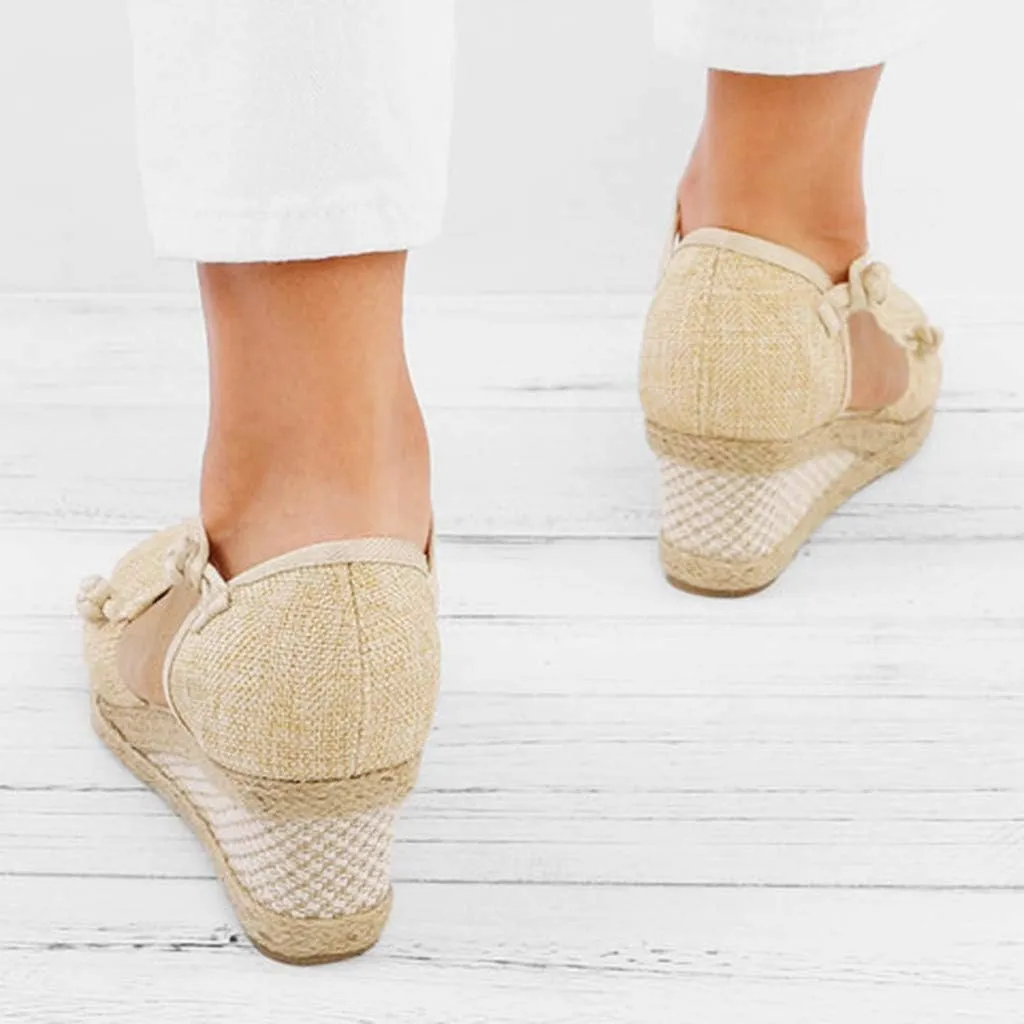 Espadrille Wedge,Womens Wedges Sandals Espadrilles Platform Closed Open Toe Ankle Strap Slingback Summer Casual Lace Up Buckle Retro Ankle-Tie Classic Low Heel 2025 Beach Dress Wedge Shoes