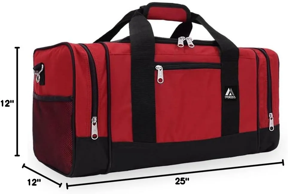 Everest Luggage Sporty Gear Bag - Large, Red/Black, Red/Black, One Size