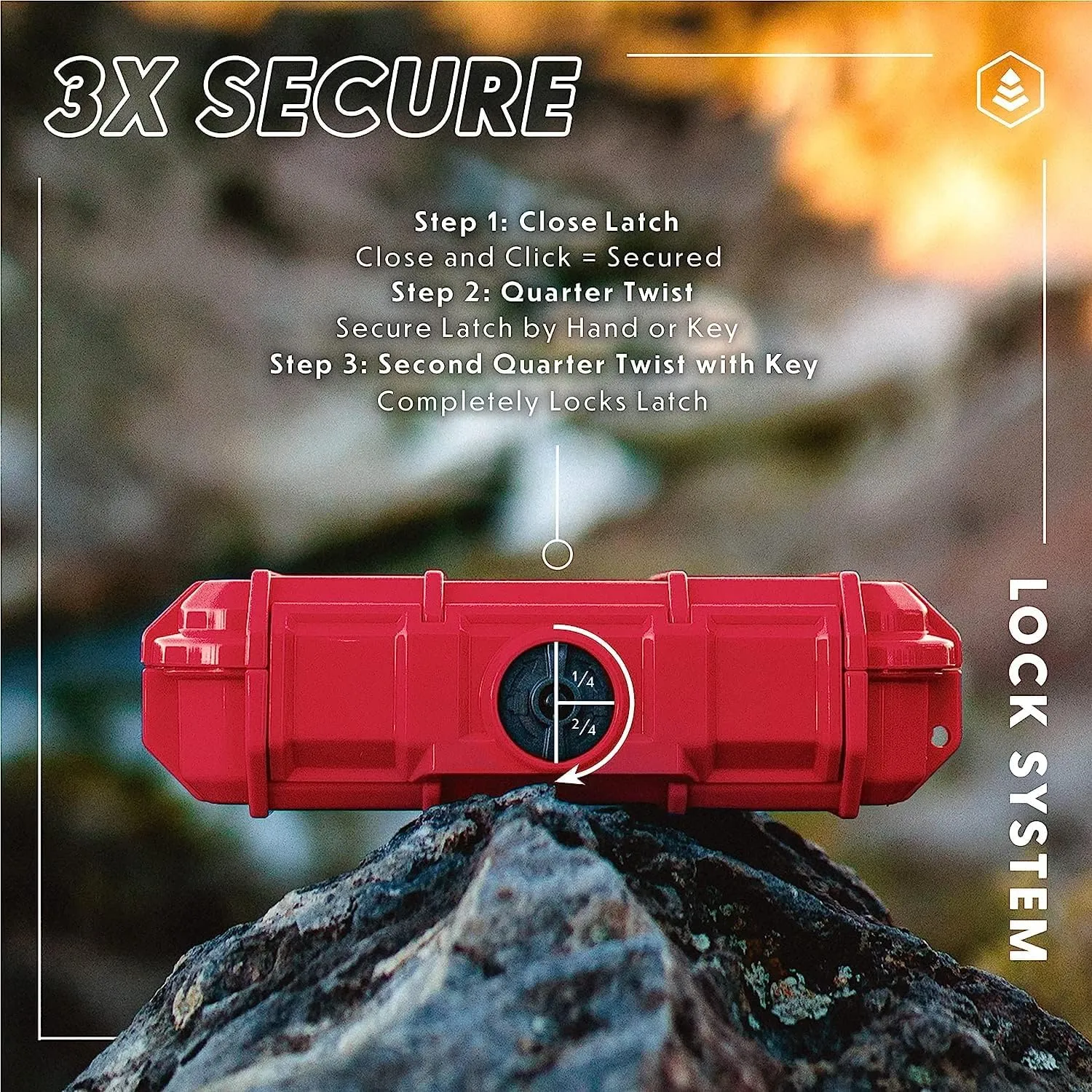 Evergreen 56 ToughBox - EDC Dry Box Protective Case USA Made for Organization of Cameras, Phones, Camping, Fishing, Hiking, Water Sports (National Park - Orange Yosemite)