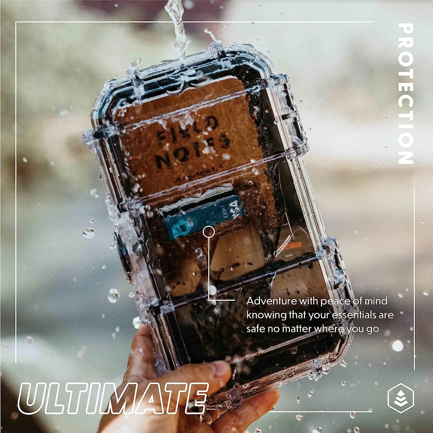 Evergreen 56 ToughBox - EDC Dry Box Protective Case USA Made for Organization of Cameras, Phones, Camping, Fishing, Hiking, Water Sports (National Park - Orange Yosemite)