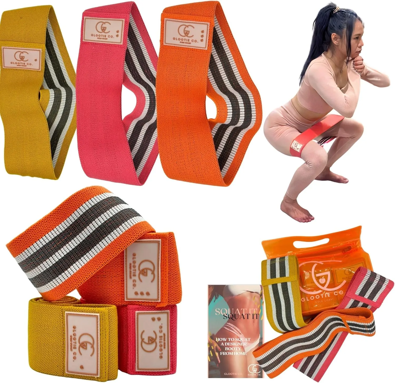 Fabric Resistance Bands for Working Out - Unbreakable Booty Bands Set - Exercise Bands for Resistance, Yoga, Pilates, Rehab and Home Workouts - Leg Workout for Women and Men