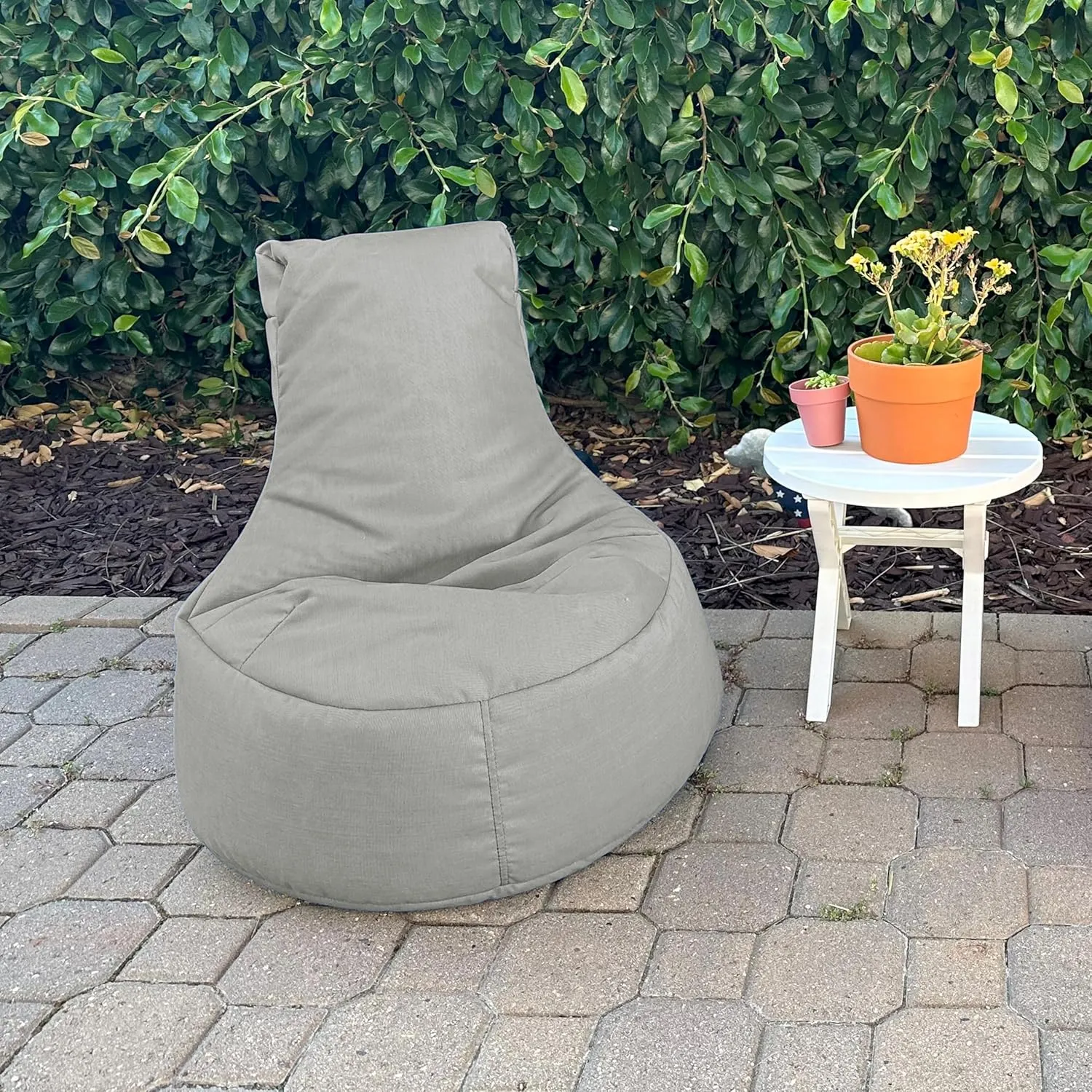 Factory Direct Partners Element Paddle Out Bean Bag Chair for Kids, Comfy Indoor Outdoor Bean-Filled Flexible Seating for Reading, Playroom, Classroom, Patio or Garage - Gray. 14031-GY, 1-Pack