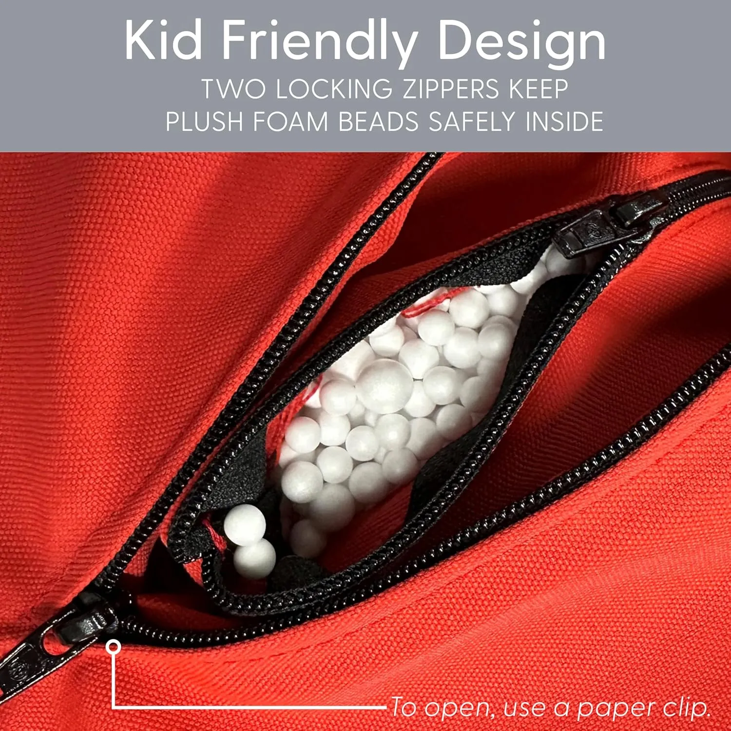 Factory Direct Partners Element Paddle Out Bean Bag Chair for Kids, Comfy Indoor Outdoor Bean-Filled Flexible Seating for Reading, Playroom, Classroom, Patio or Garage - Gray. 14031-GY, 1-Pack
