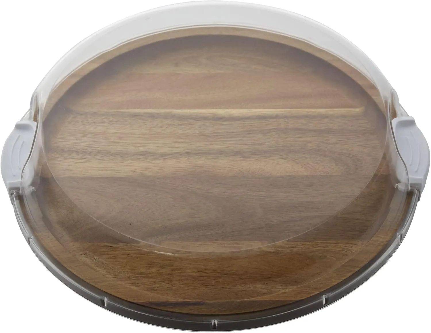 FARBERWARE Build-a-Board Cutting Board with Single Compartment and Clear Locking Lid for Charcuterie, Snacks, and More, Acacia