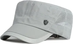 FASHIXD Mesh Military Cap Summer Army Hats for Men Quick Qry Short Bill Hat Cadet Cap