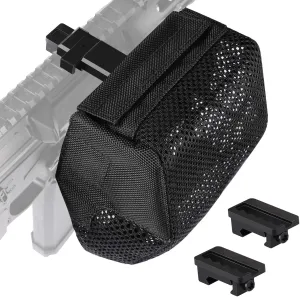 Feyachi Heat Resistant Brass Catcher for AR15 Thickened Nylon Cartridge Casing Shell Catcher Net with Quick Release Zipper, Picatinny Rail Mount - Holds 100  .223/5.56 & .308 Casings