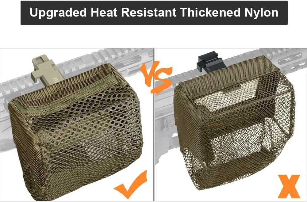 Feyachi Heat Resistant Brass Catcher for AR15 Thickened Nylon Cartridge Casing Shell Catcher Net with Quick Release Zipper, Picatinny Rail Mount - Holds 100  .223/5.56 & .308 Casings
