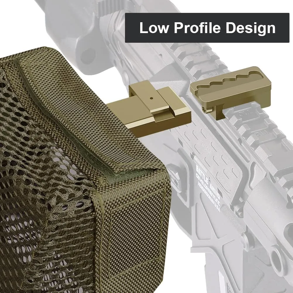 Feyachi Heat Resistant Brass Catcher for AR15 Thickened Nylon Cartridge Casing Shell Catcher Net with Quick Release Zipper, Picatinny Rail Mount - Holds 100  .223/5.56 & .308 Casings
