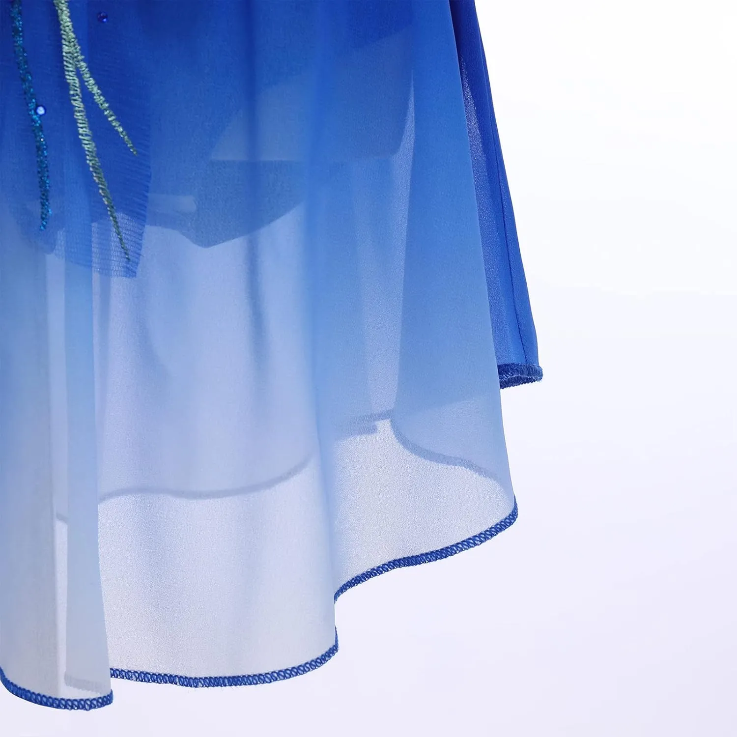 Figure Skating Dress for Girls - Sequin Flower Mesh Ice Skating Ballet Dance Leotard for Competition Costume
