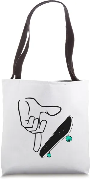 Fingerboard Flip Trick Black Tote Bag