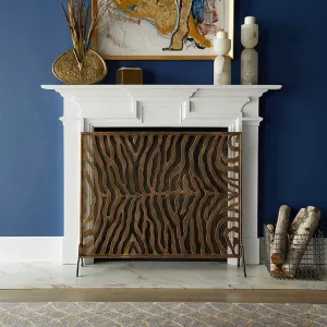 Fireplace Screen Spark Guard Fireplace Screen,Extra Large Flat Fireplace Screen - Single Panel Baby Safety Fire Guard, for Open Fire/Wood Burner/Gas Fires - 100×22×81Cm