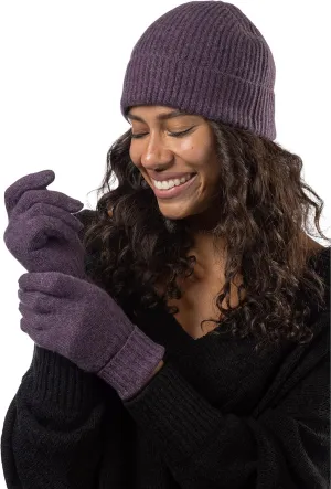 Fishers Finery Women's 100% Pure Cashmere Ribbed Hat Glove Set | Gift Box