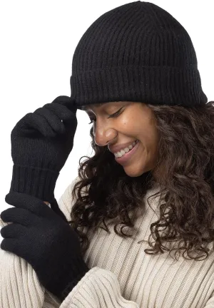 Fishers Finery Women's 100% Pure Cashmere Ribbed Hat Glove Set | Gift Box