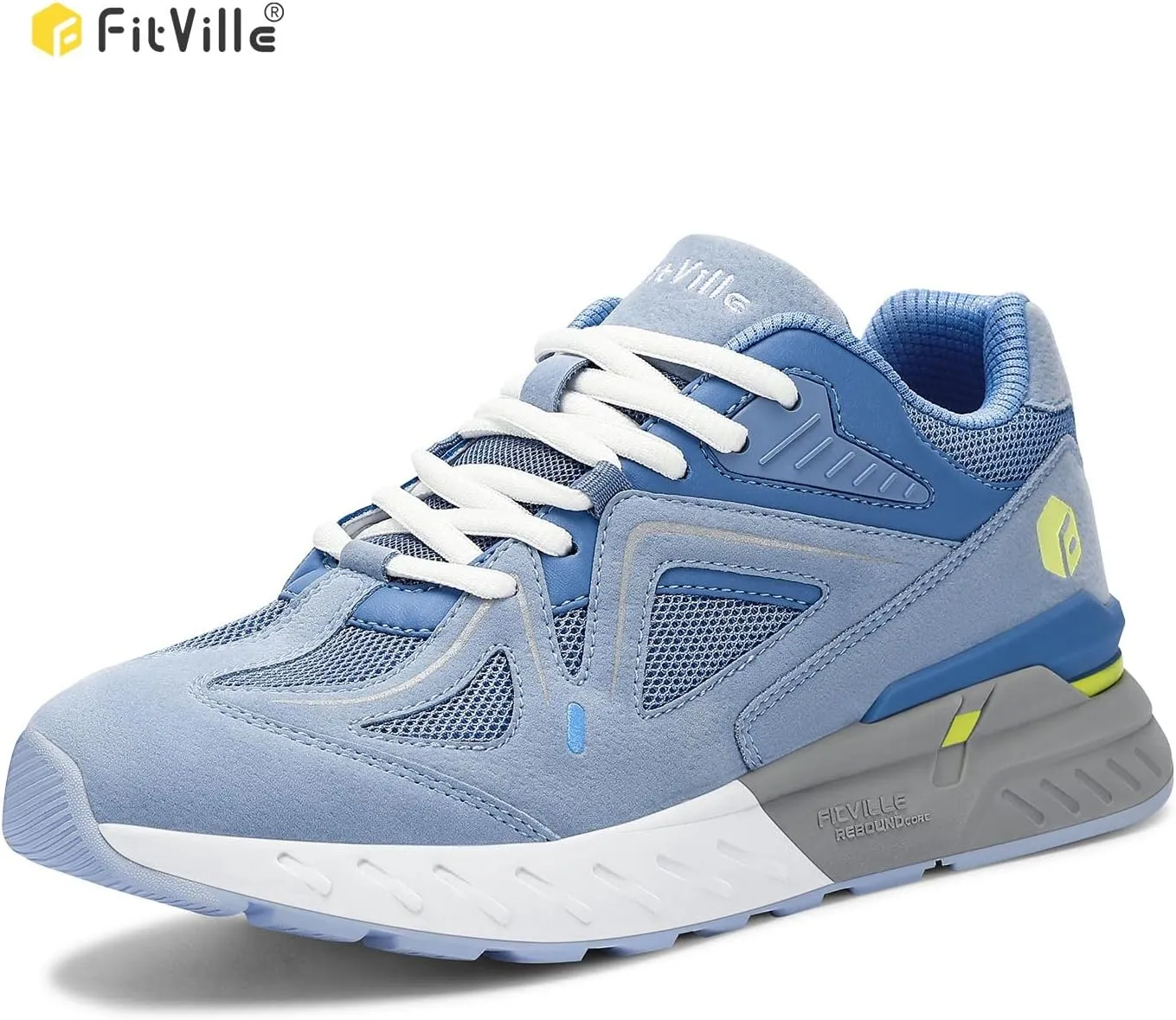 FitVille Women's Extra Wide Walking Shoes Wide Width Sneakers for Flat Foot Plantar Fasciitis Heel Pain Relief - Rebound Core