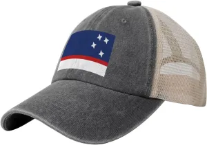 Flag of Patagonia Baseball Cap Women Men Mesh Back Denim Hat Vintage Trucker Hats Dad Caps