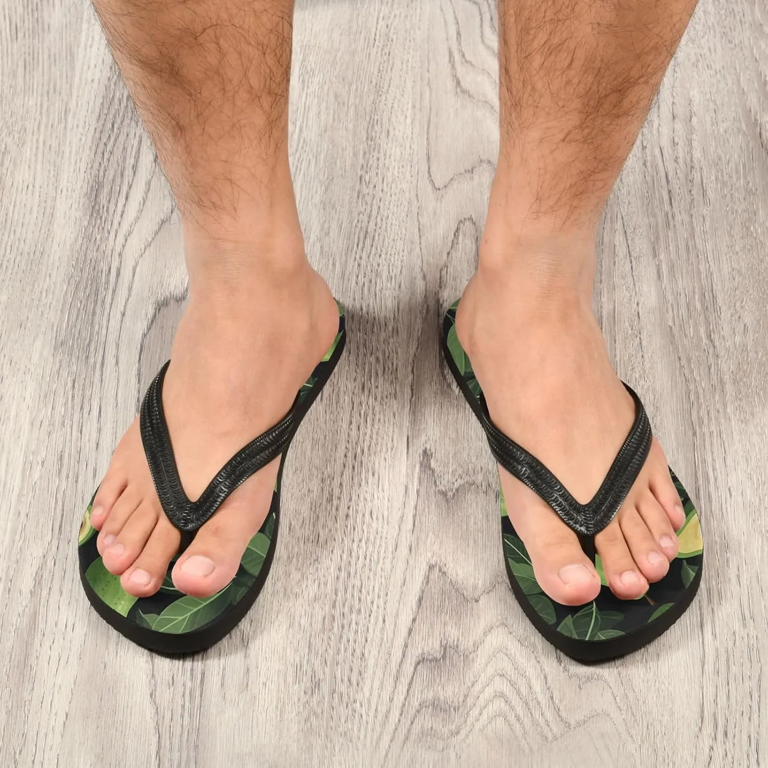 Flip Flop Sandal for Men Women Avocado Pattern Summer Thong Sandal Beach Water Shoes,XS