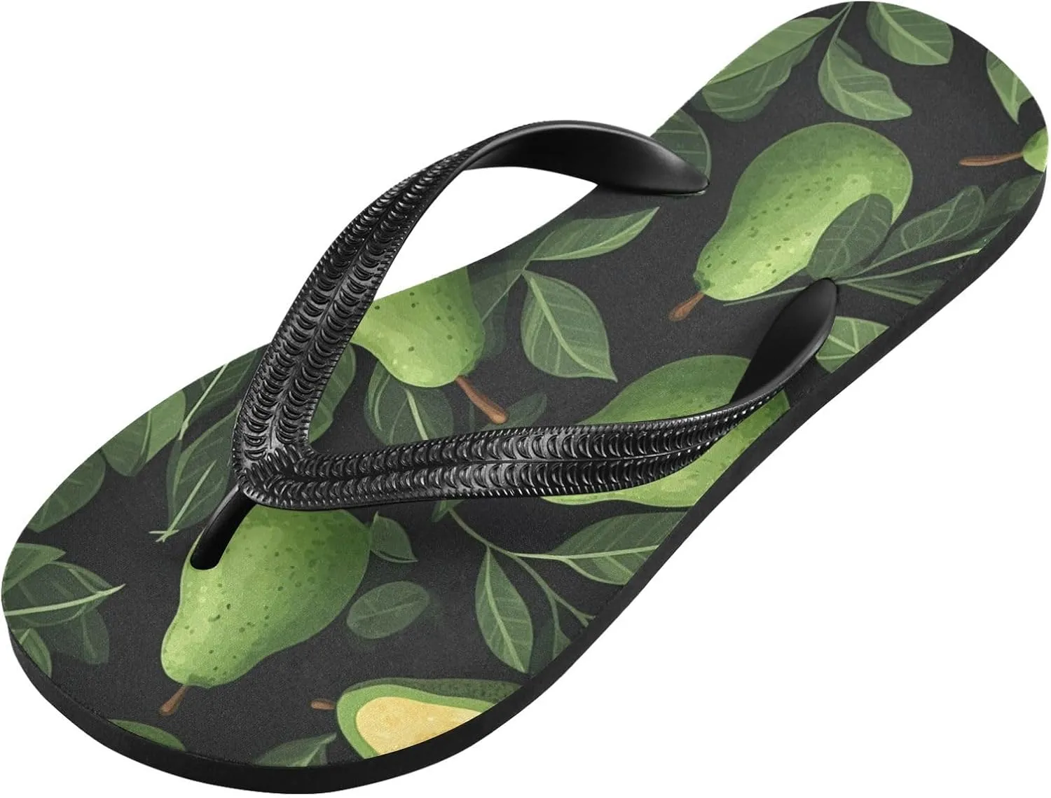 Flip Flop Sandal for Men Women Avocado Pattern Summer Thong Sandal Beach Water Shoes,XS