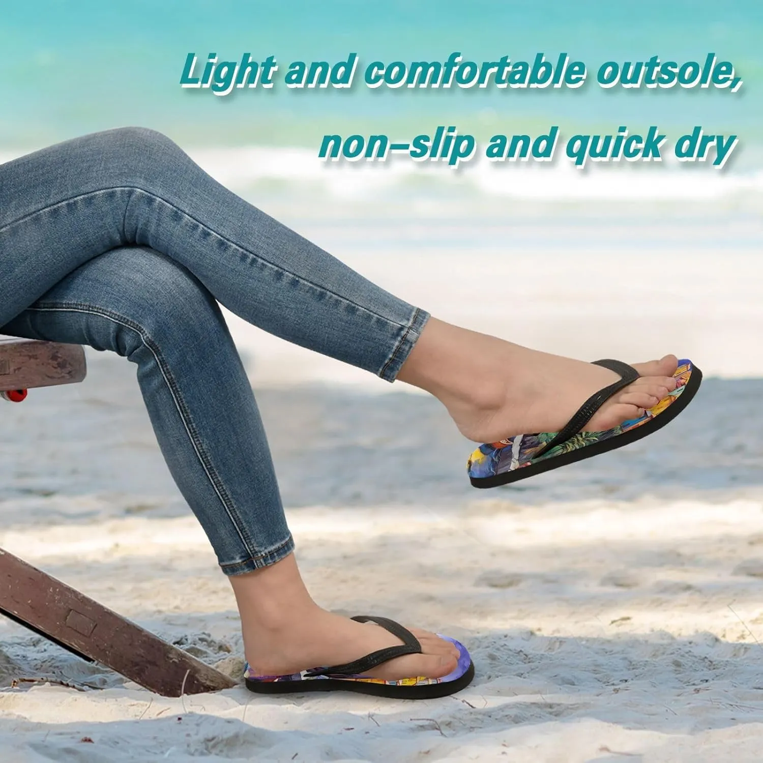 Flip Flop Sandal for Men Women Picturesque Village Summer Thong Sandal Beach Water Shoes,XS