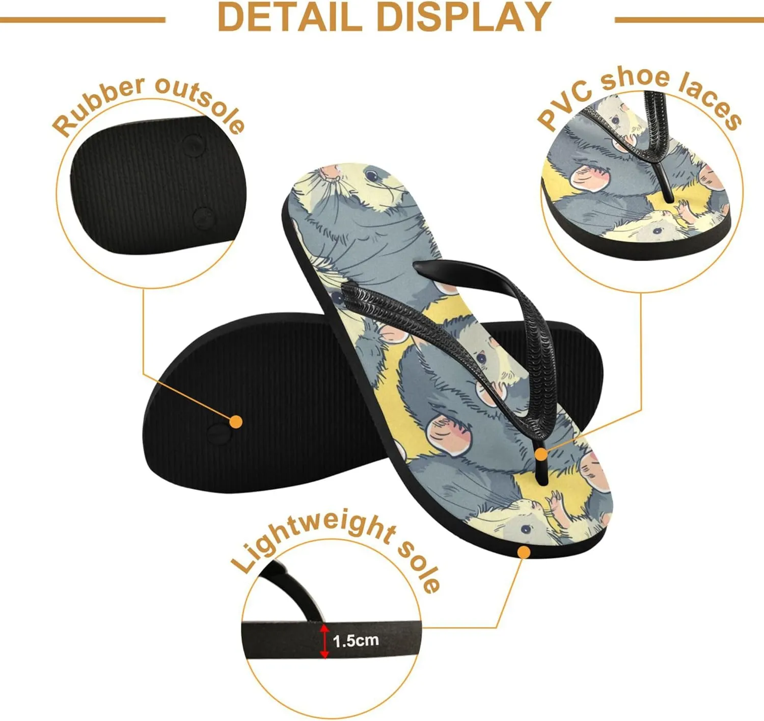 Flip Flops for Men Women Casual Summer Sandals Bathroom Shower Shoes