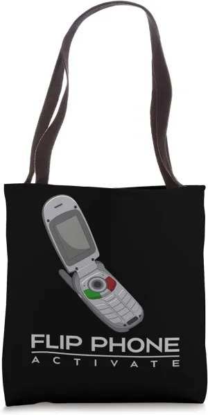 Flip Phone Activate Tees Vintage retro, Old Flip Phone Funny Tote Bag