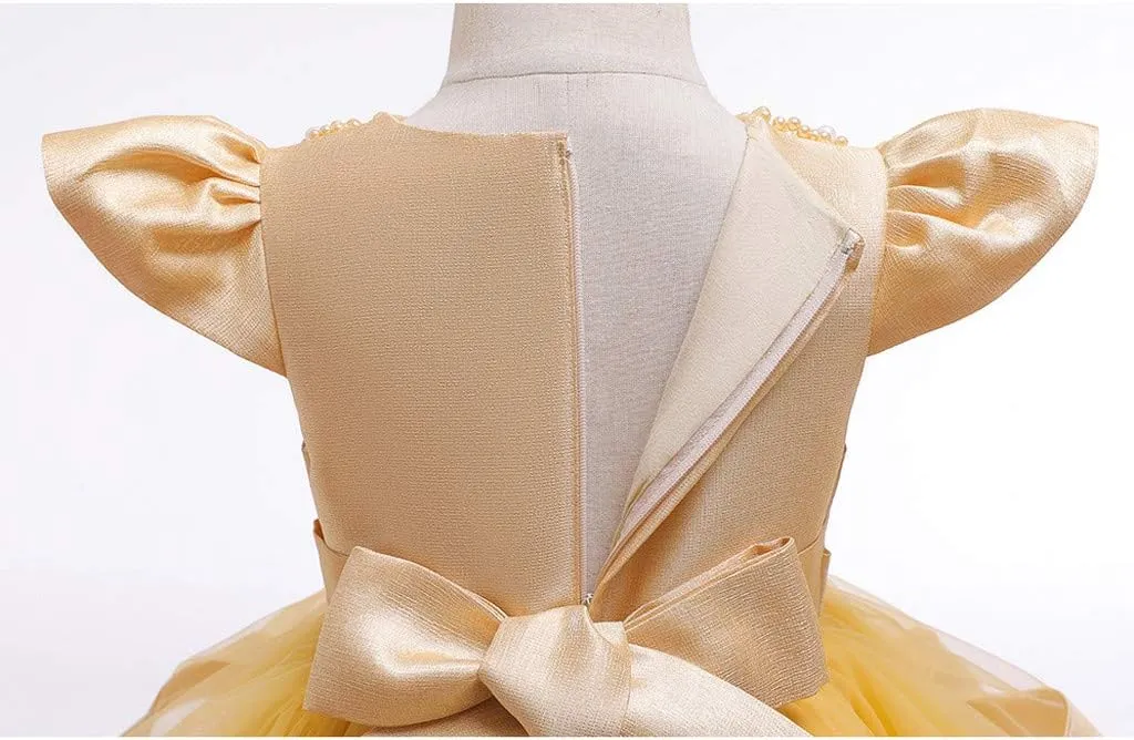 Flower Girl Dress 𝐁all Gown Kids Wedding Birthday Part𝘆 Tutu Dresses Toddler Sleeveless Pageant Dresses