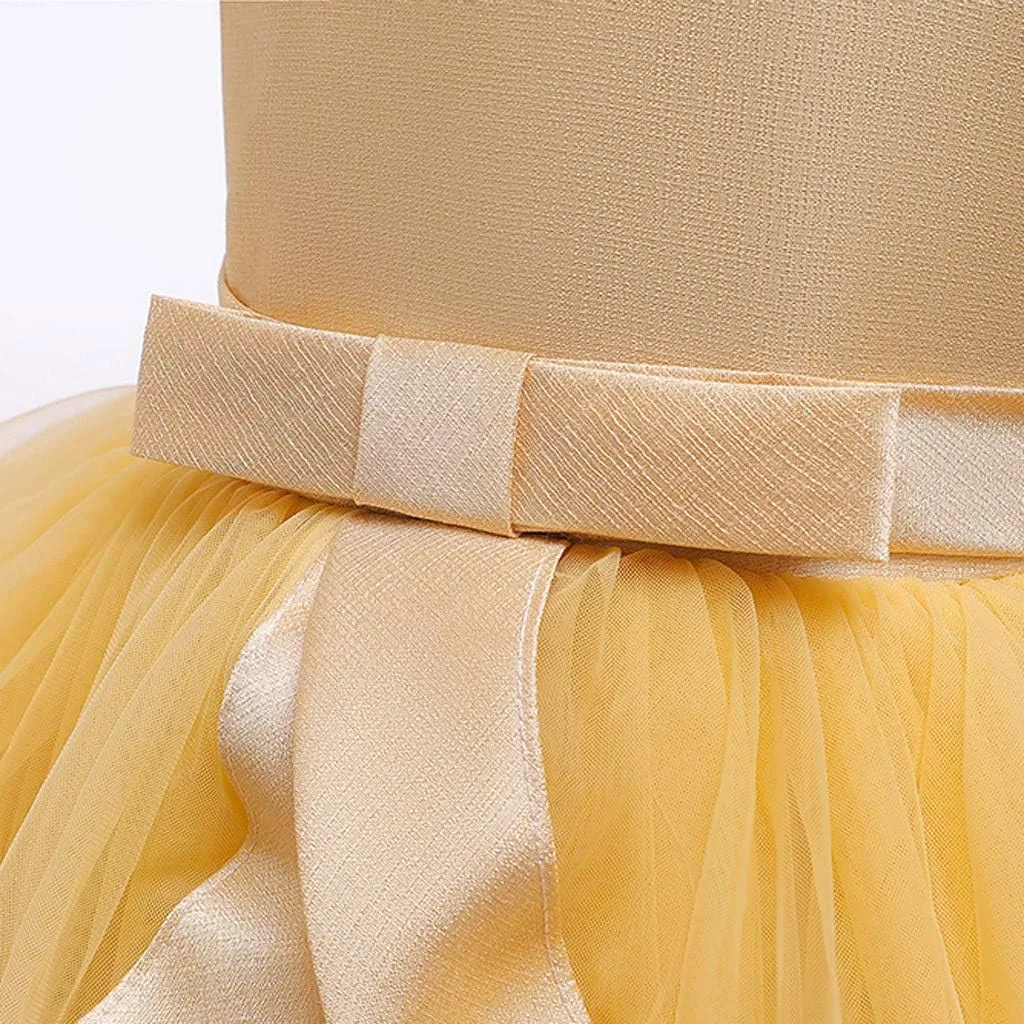 Flower Girl Dress 𝐁all Gown Kids Wedding Birthday Part𝘆 Tutu Dresses Toddler Sleeveless Pageant Dresses
