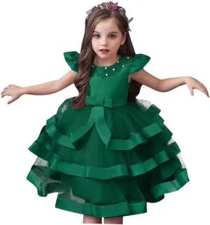 Flower Girl Dress 𝐁all Gown Kids Wedding Birthday Part𝘆 Tutu Dresses Toddler Sleeveless Pageant Dresses