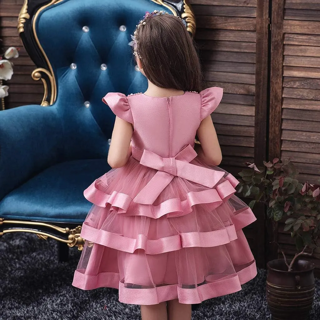 Flower Girl Dress 𝐁all Gown Kids Wedding Birthday Part𝘆 Tutu Dresses Toddler Sleeveless Pageant Dresses