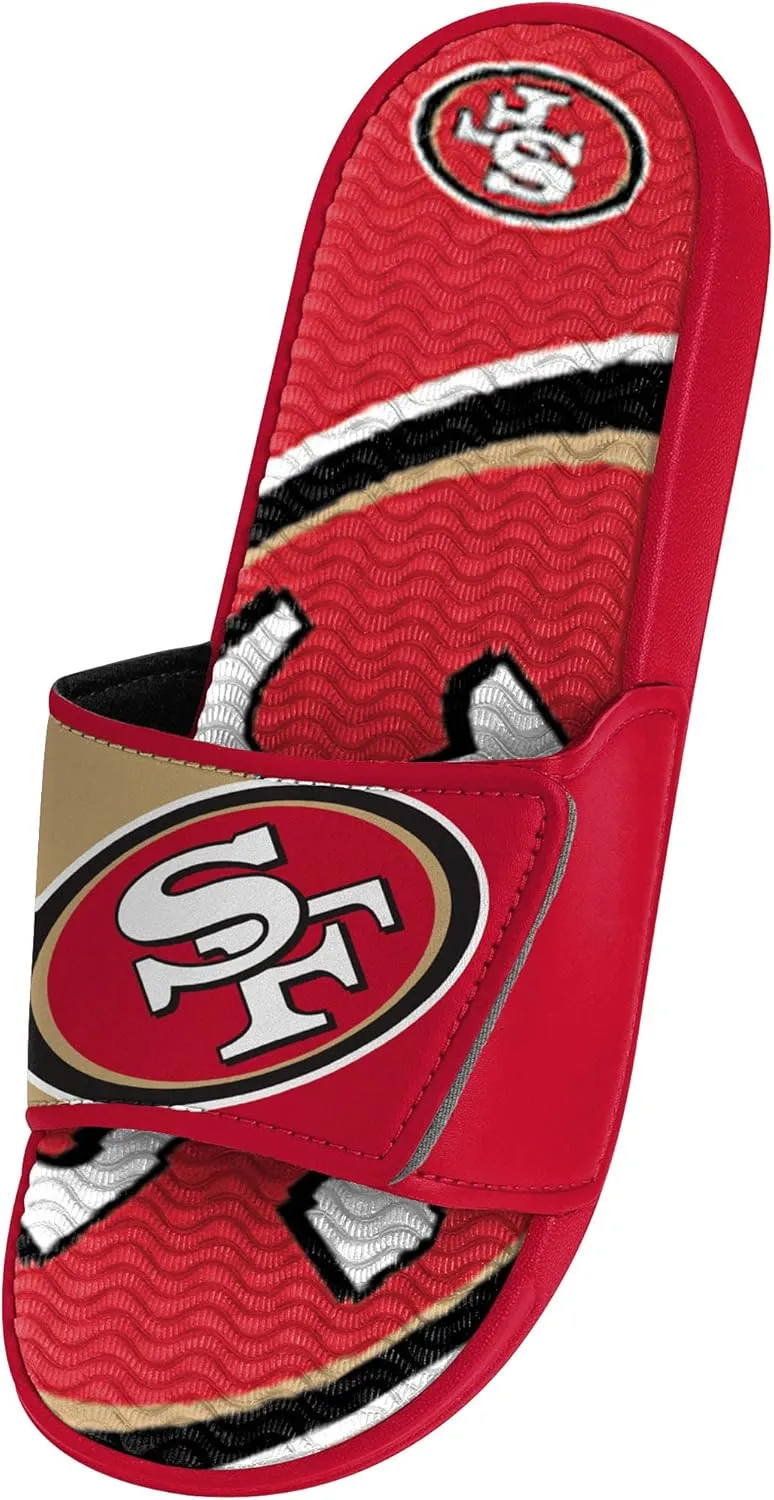 FOCO Men's NFL Team Logo Sport Shower Foam Slide Flip Flop Sandals